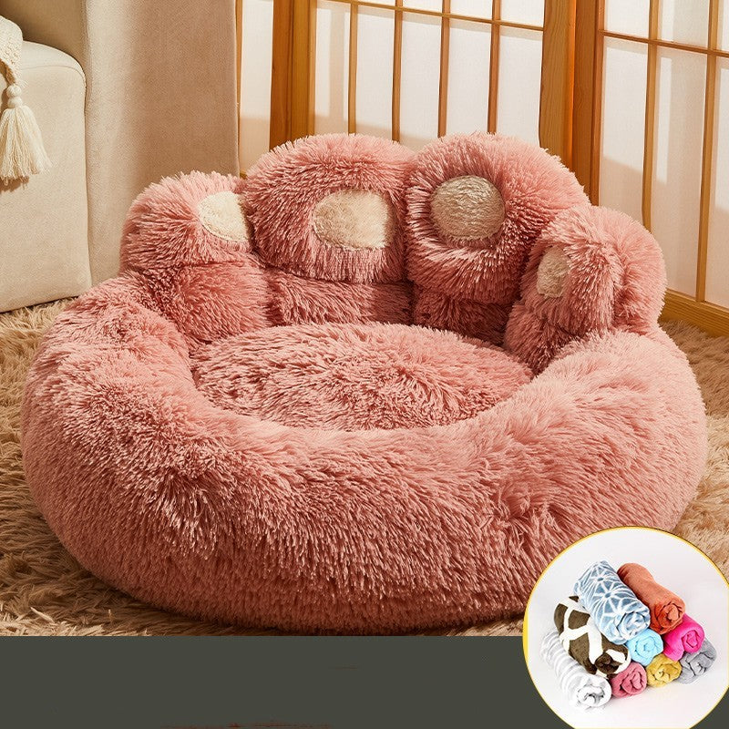 PawNest Warm Fleece Lined Dog Bed