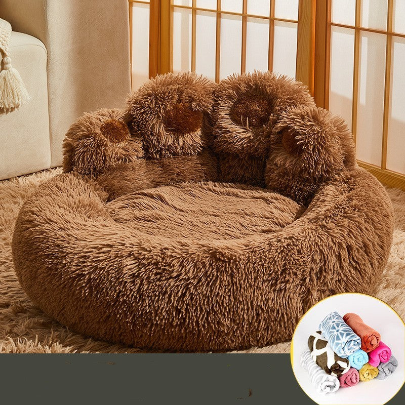 PawNest Warm Fleece Lined Dog Bed