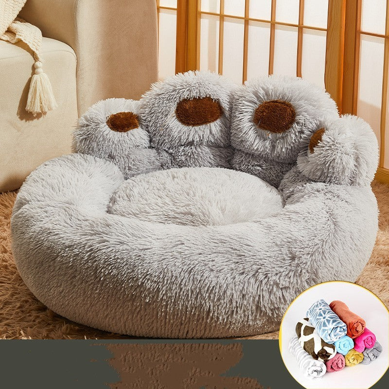 PawNest Warm Fleece Lined Dog Bed